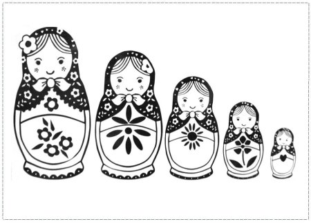 Полхов-Майданская Матрешка раскраска