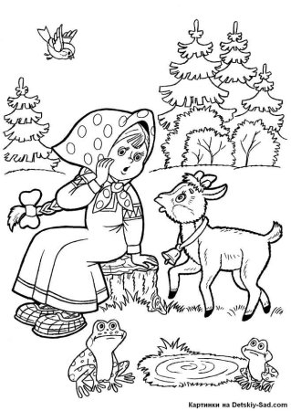 Печка гуси лебеди раскраска