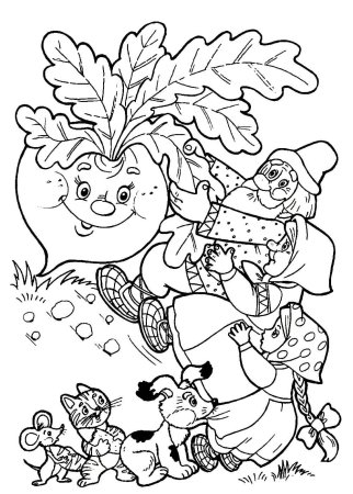 Раскраска по сказке Лисичка со скалочкой