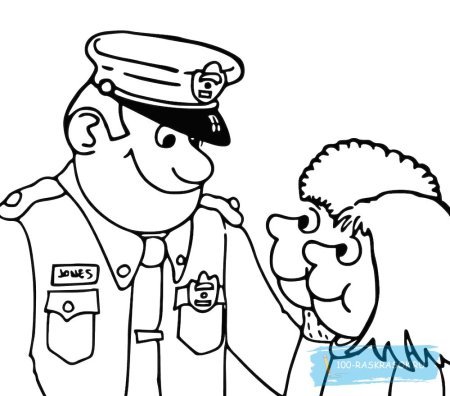 Милиционер раскраска для детей