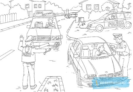Раскраска инспектор ГИБДД для детей