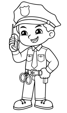 Полицейский рисунок карандашом