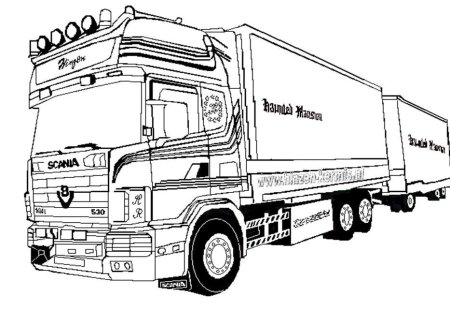 Раскраска тягач Скания r420