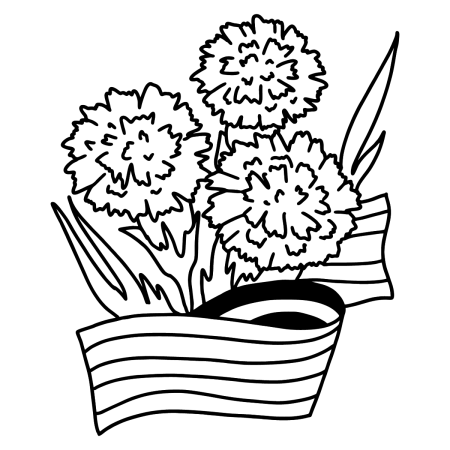 Контур цветка гвоздики