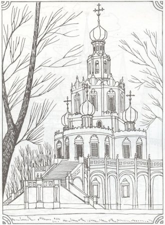 Храм раскраска для детей