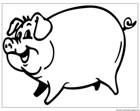Поросенок раскраска для малышей