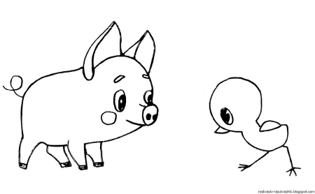 Хрюшка раскраска для детей