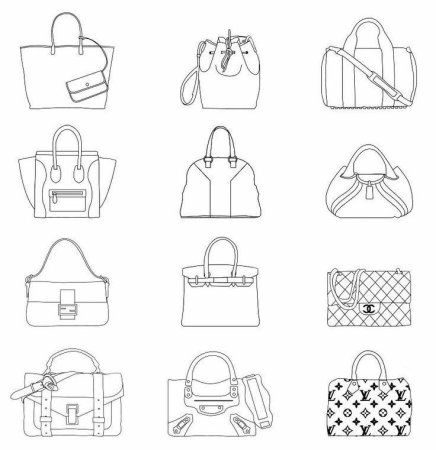 Сумочки для кукол раскраска