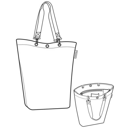 Сумка шоппер черная на белом фоне