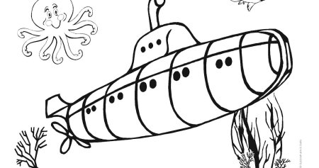 Подводная лодка раскраска