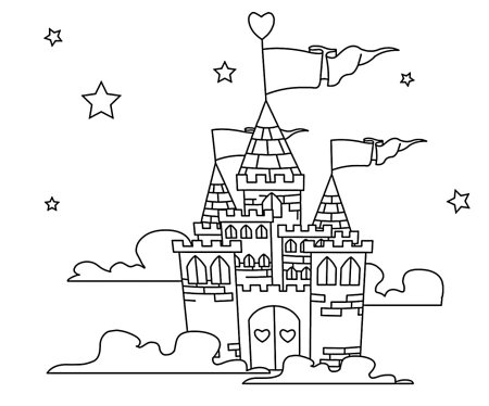 Сказочный дворец раскраска