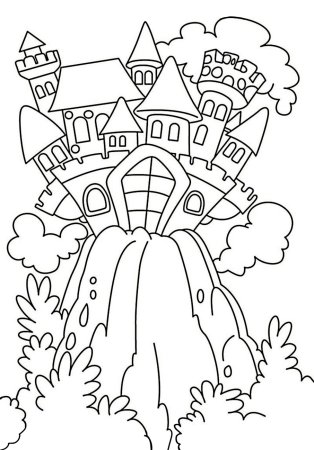 Сказочный замок раскраска