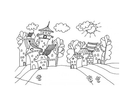Раскраска сказочный городок
