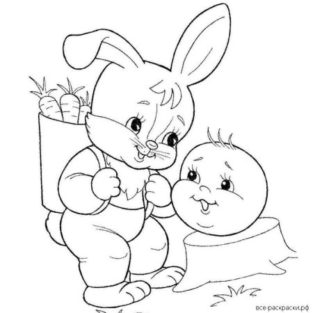 Раскраска к сказке Колобок для малышей