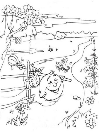 Детские раскраски к сказке Колобок