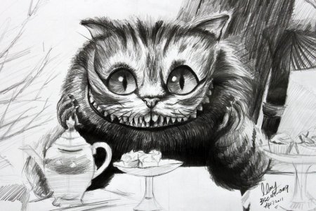 Рисунки для срисовки Алиса в стране чудес Чеширский кот