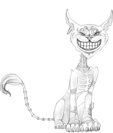 Чеширский кот нарисовать