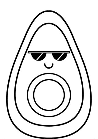 Авокадо раскраска для детей