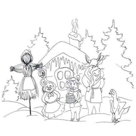 Масленица раскраска