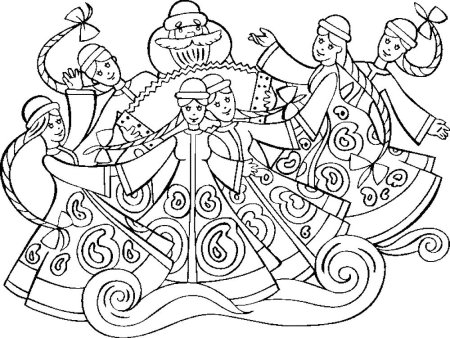 Хоровод раскраска