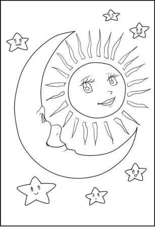 Солнце раскраска