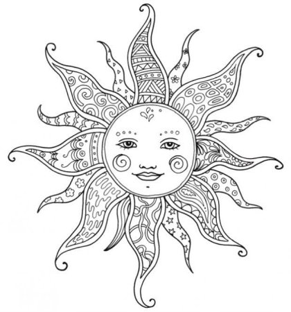 Солнышко раскраска для детей