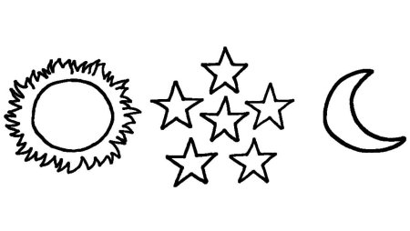 Раскраска солнце и Луна