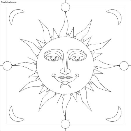 Солнце и Луна раскраска для детей