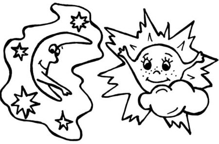 Раскраска Планета земля и Луна