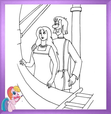 Раскраска "Летучий корабль"