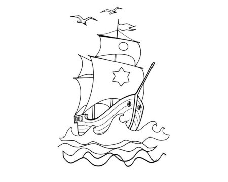 Корабль раскраска для детей