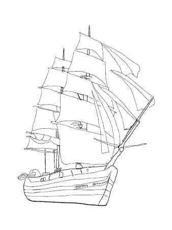 Раскраска. Кораблик