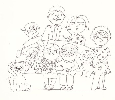 Семья рисунок карандашом
