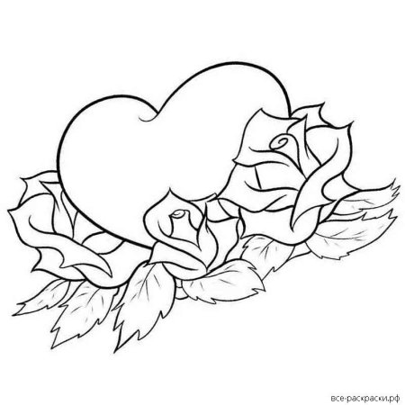 Роза раскраска