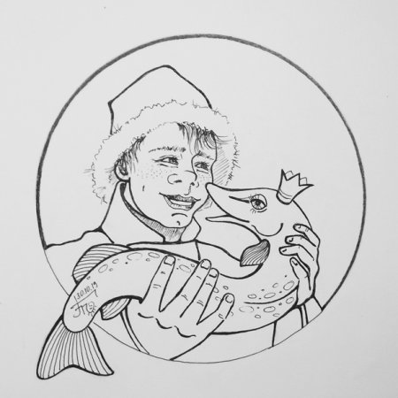 Раскраска Емеля и щука