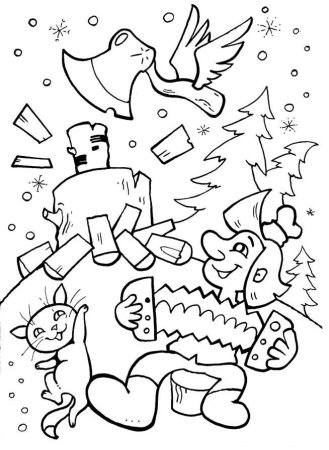 Раскраска Емеля и щука