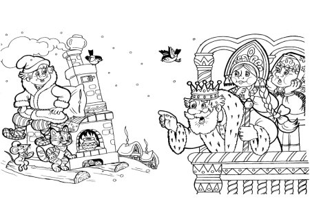 Сказка по щучьему велению раскраска