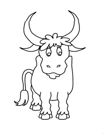 Бык раскраска для детей