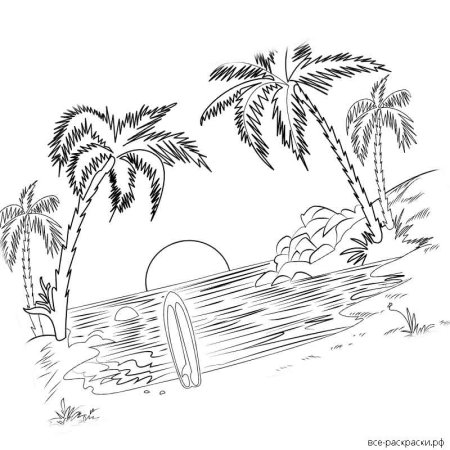 В море. Раскраска