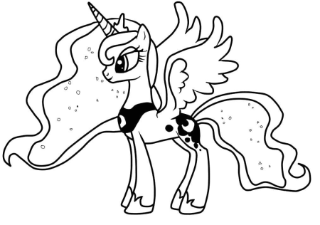 Раскраска my little Pony Лунная пони