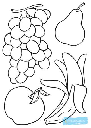 Фрукты раскраска для детей