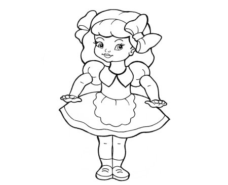 Кукла раскраска для детей