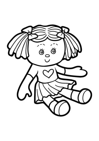Кукла раскраска для детей