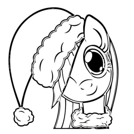 Раскраски для девочек пони новогодние