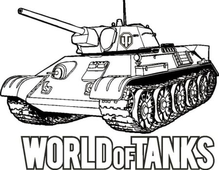 Раскраска танк т34 World of Tanks