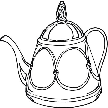 Чайник раскраска для детей