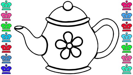 Чайник раскраска