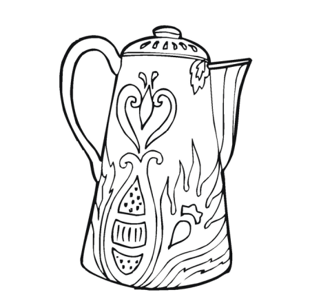 Чайник раскраска