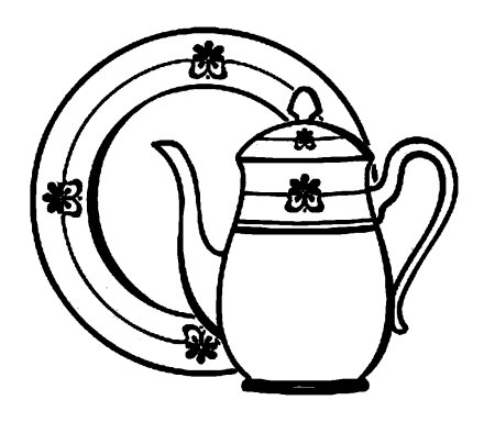 Раскраска чайник и чашка