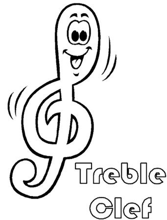 Скрипичный ключ раскраска для детей